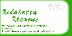 nikoletta klemens business card